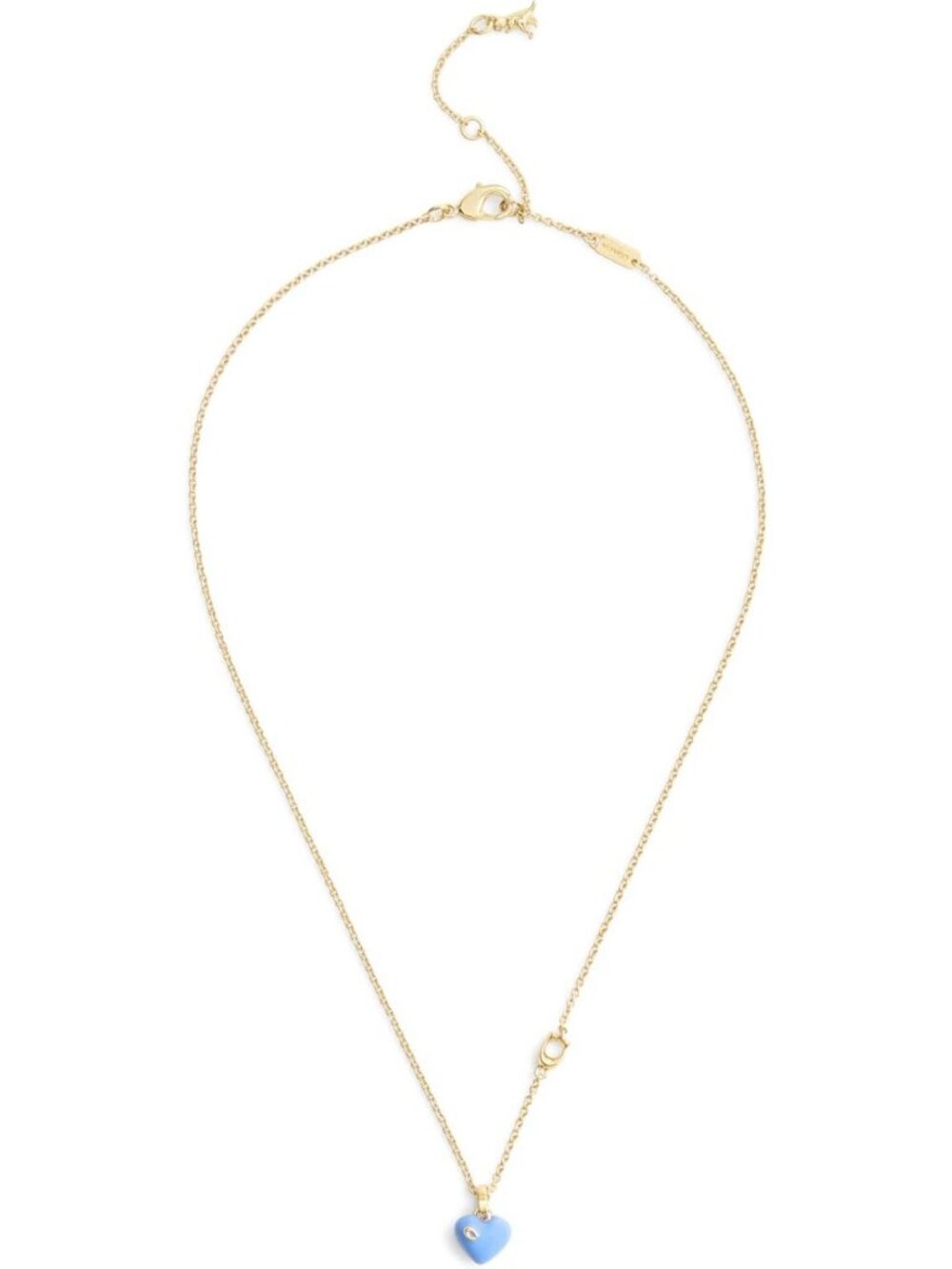 Chic Women's Enamel Heart Pendant Necklace - Signature C Design, Elegant Jewelry